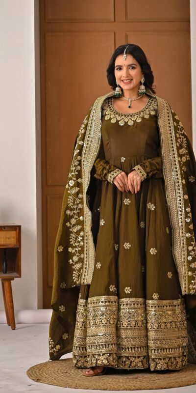 Mehandi NC Vichitra Silk Embroidery Work Salwar Suit | Jump Suits, Salwar suit, Casual Suits, Creative suits, Designer Suits, Palazzo Suits, Party Wear Suits, Patiala Suits, Straight Suits