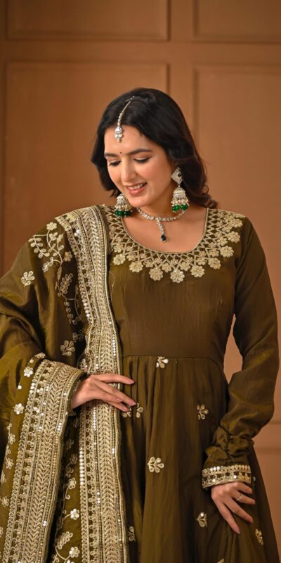 Mehandi NC Vichitra Silk Embroidery Work Salwar Suit | Jump Suits, Salwar suit, Casual Suits, Creative suits, Designer Suits, Palazzo Suits, Party Wear Suits, Patiala Suits, Straight Suits