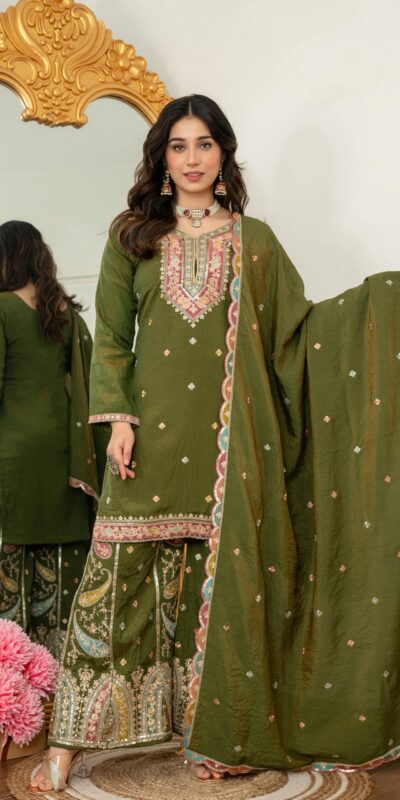 Mehendi Vichitra Silk Embroider Work Salwar Suit | Jump Suits, Salwar suit, Casual Suits, Creative suits, Designer Suits, Palazzo Suits, Party Wear Suits, Patiala Suits, Straight Suits