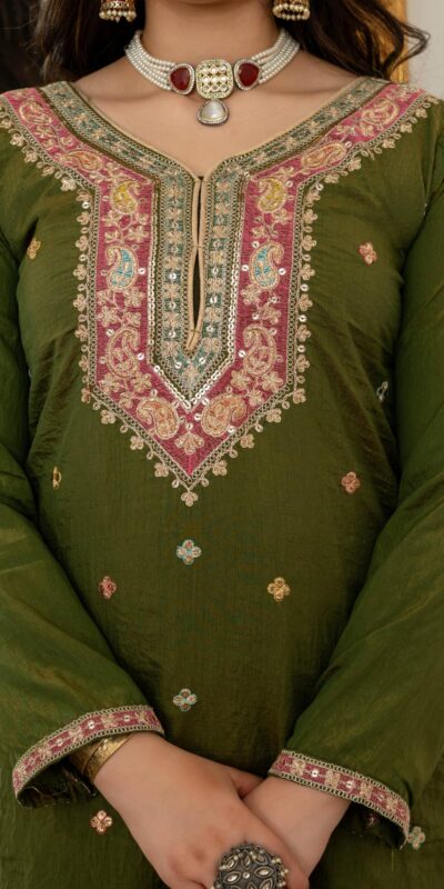Mehendi Vichitra Silk Embroider Work Salwar Suit | Jump Suits, Salwar suit, Casual Suits, Creative suits, Designer Suits, Palazzo Suits, Party Wear Suits, Patiala Suits, Straight Suits