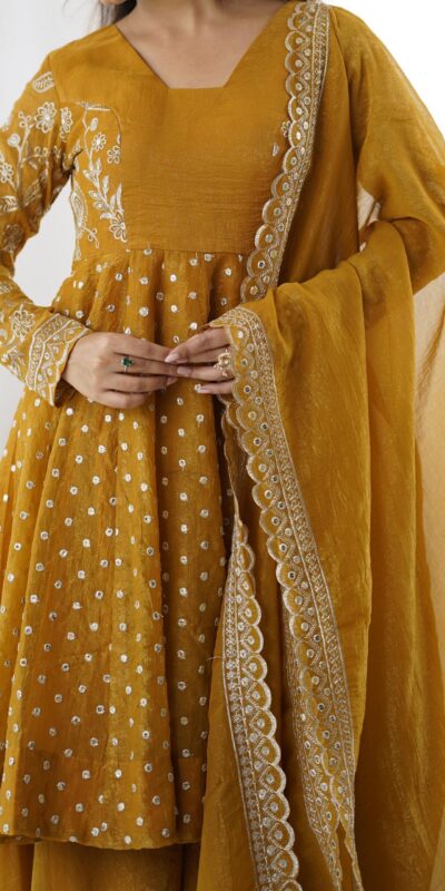 Mustard Crunchy Silk Embroidery Work Salwar Suit | Jump Suits, Salwar suit, Casual Suits, Creative suits, Designer Suits, Palazzo Suits, Party Wear Suits, Patiala Suits, Straight Suits