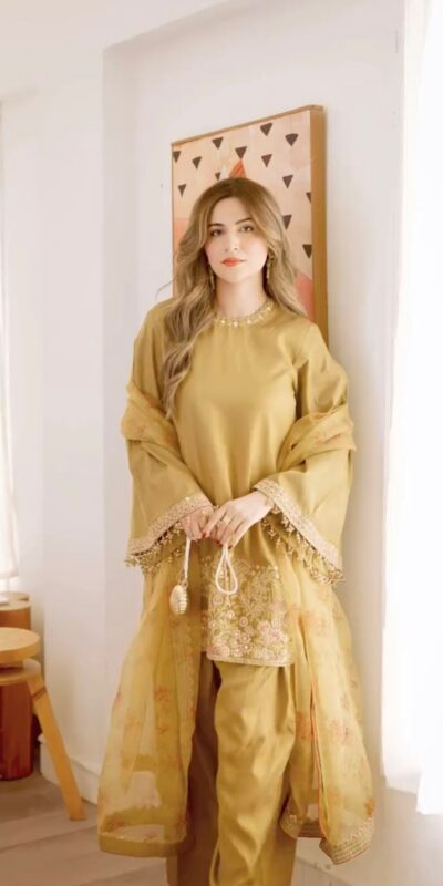 Mustard French Crep Silk With Sequence Salwar Suit | Jump Suits, Salwar suit, Casual Suits, Creative suits, Designer Suits, Palazzo Suits, Party Wear Suits, Patiala Suits, Straight Suits