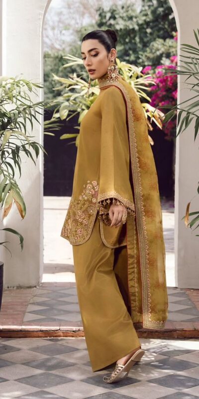 Mustard French Crep Silk With Sequence Salwar Suit | Jump Suits, Salwar suit, Casual Suits, Creative suits, Designer Suits, Palazzo Suits, Party Wear Suits, Patiala Suits, Straight Suits