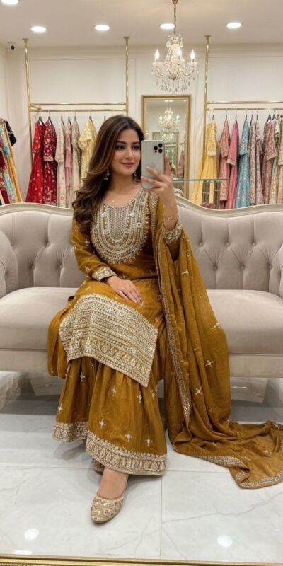 Mustered Fendy Silk Mirror Embroider Work Salwar Suit | Jump Suits, Salwar suit, Casual Suits, Creative suits, Designer Suits, Palazzo Suits, Party Wear Suits, Patiala Suits, Straight Suits