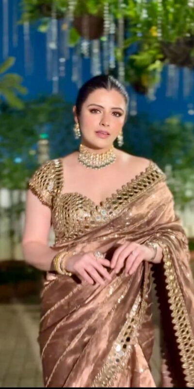Mustered Organza Silk Mirror Embroidery Work Saree | Sarees, Bollywood Sarees, Creative Sarees, Designer Sarees, Embroidered Sarees, Ethnic Saree, Modern Digital sarees, Party Wear Sarees