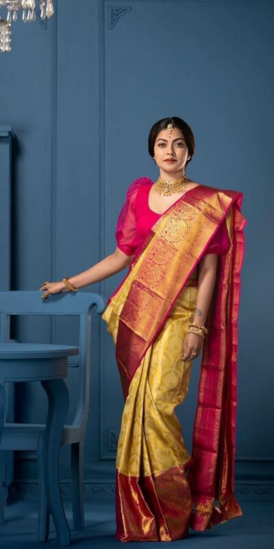 Mustered Soft Lichi Silk Border Lace Work Saree | Sarees, Bollywood Sarees, Creative Sarees, Designer Sarees, Embroidered Sarees, Ethnic Saree, Modern Digital sarees, Party Wear Sarees