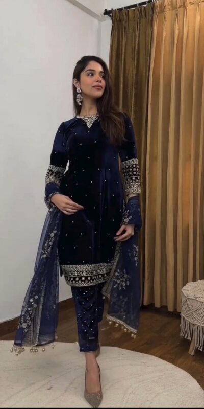 Navy Blue Butterfly Net Lace Embroidery Work Salwar Suit | Jump Suits, Tops & Bottoms, Track Suits, Salwar suit, Casual Suits, Creative suits, Designer Suits, Palazzo Suits, Party Wear Suits, Patiala Suits, Straight Suits, Trendy Wear