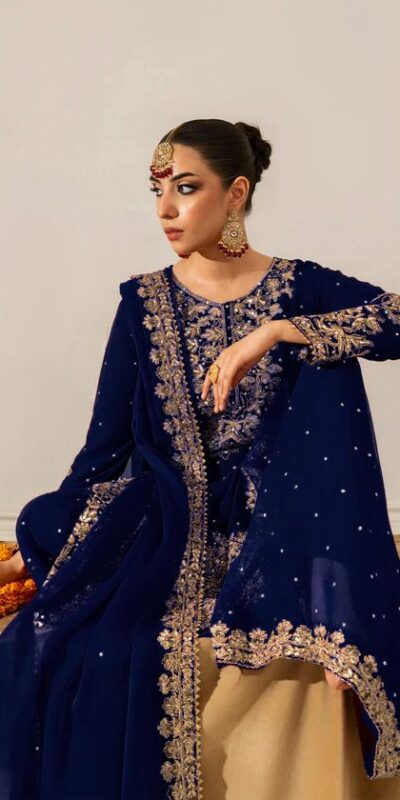Navy Blue Faux Georgette Lace Work Salwar Suit | Jump Suits, Salwar suit, Casual Suits, Creative suits, Designer Suits, Palazzo Suits, Party Wear Suits, Patiala Suits, Straight Suits