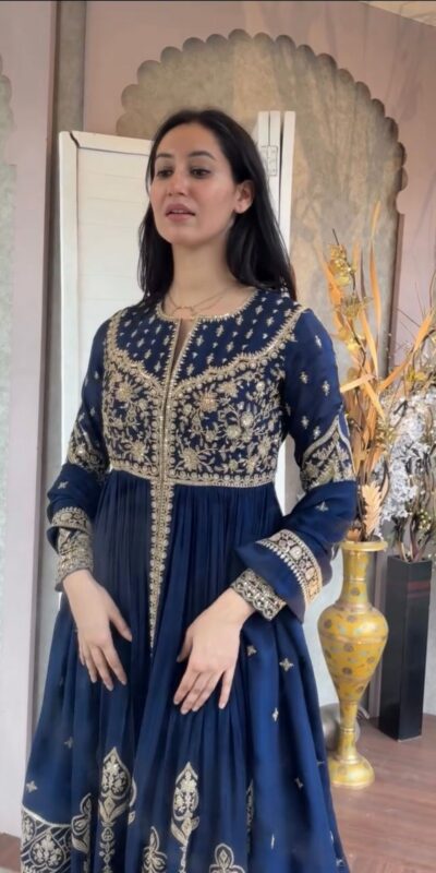 Navy Blue Faux Sequence Work Georgette Salwar Suit | Jump Suits, Salwar suit, Casual Suits, Creative suits, Designer Suits, Palazzo Suits, Party Wear Suits, Patiala Suits, Straight Suits