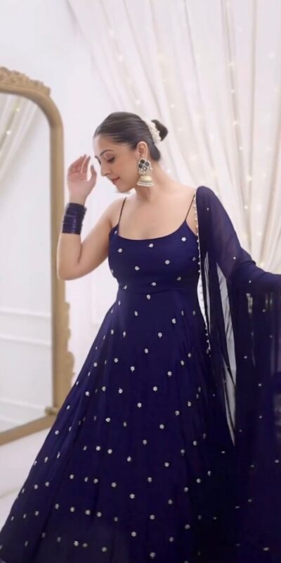 Navy Blue Fendy Silk Sequence Border Work Salwar Suit | Jump Suits, Salwar suit, Casual Suits, Creative suits, Designer Suits, Palazzo Suits, Party Wear Suits, Patiala Suits, Straight Suits