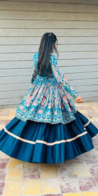 Navy Blue Fiona Silk With Lace Work Lehenga Choli | Lehenga, Bollywood Lehenga, Creative Lehenga, Designer Lehenga, Embroidered Lehenga, Party Wear Lehenga