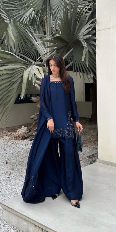 Navy Blue Natural Crep Silk Sequence Work Salwar Suit | Jump Suits, Salwar suit, Casual Suits, Creative suits, Designer Suits, Palazzo Suits, Party Wear Suits, Patiala Suits, Straight Suits