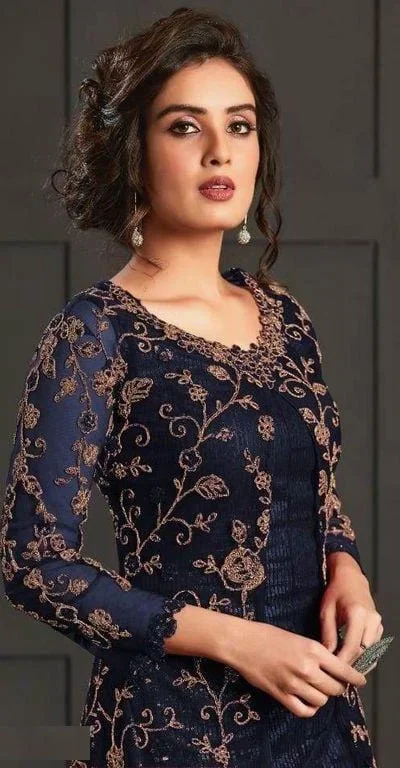Navy Blue Net Stone Work Salwar Suit | Jump Suits, Salwar suit, Casual Suits, Creative suits, Designer Suits, Palazzo Suits, Party Wear Suits, Patiala Suits, Straight Suits