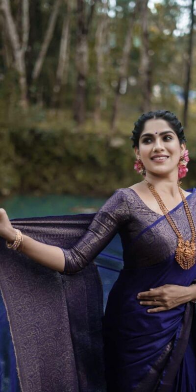 Navy Blue Soft Litchi Silk Jacquard Work Saree | Sarees, Bollywood Sarees, Creative Sarees, Designer Sarees, Embroidered Sarees, Ethnic Saree, Modern Digital sarees, Party Wear Sarees
