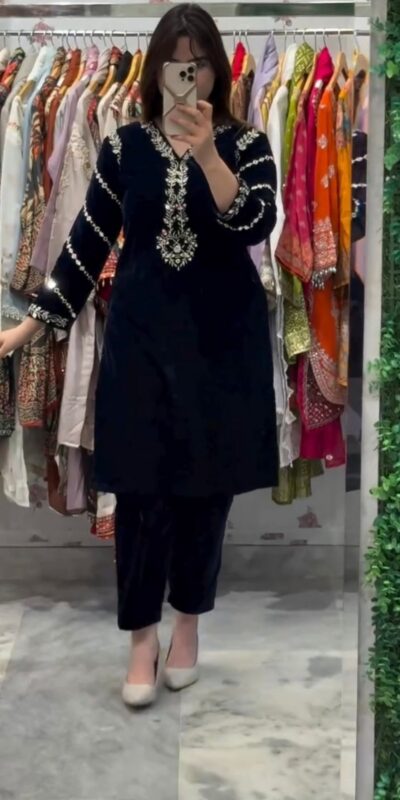 Navy Blue Velvet Sequence Salwar Suit | Jump Suits, Salwar suit, Casual Suits, Creative suits, Designer Suits, Palazzo Suits, Party Wear Suits, Patiala Suits, Straight Suits