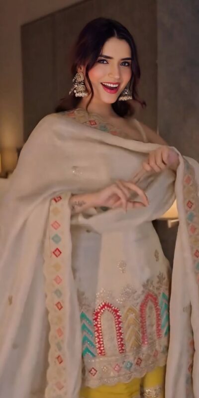 Off White Chinnon Silk Lace Work Salwar Suit | Jump Suits, Salwar suit, Casual Suits, Creative suits, Designer Suits, Palazzo Suits, Party Wear Suits, Patiala Suits, Straight Suits