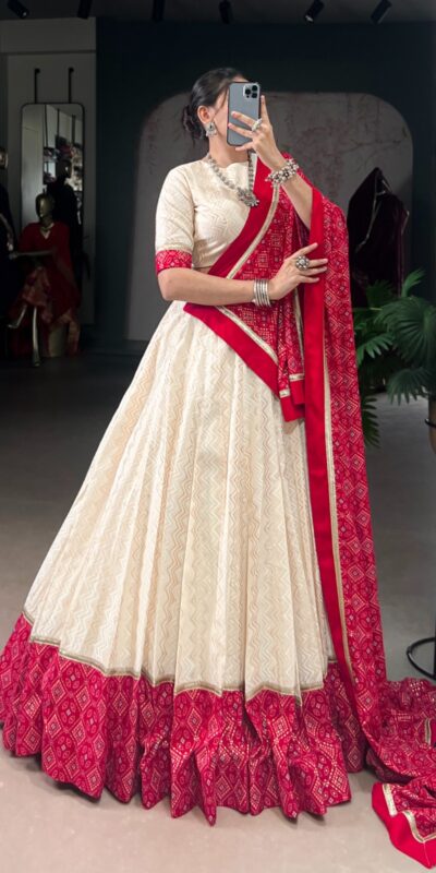 Off White Cotton With Sequins Work Lehenga Choli | Lehenga, Bollywood Lehenga, Creative Lehenga, Designer Lehenga, Embroidered Lehenga, Party Wear Lehenga