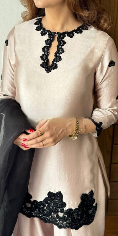 Off White Crape Embroidery Salwar Suit | Jump Suits, Salwar suit, Casual Suits, Creative suits, Designer Suits, Palazzo Suits, Party Wear Suits, Patiala Suits, Straight Suits