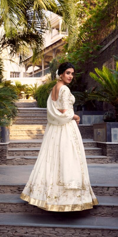 Off White Silver Glosy Sequins Lehenga Choli | Lehenga, Bollywood Lehenga, Creative Lehenga, Designer Lehenga, Embroidered Lehenga, Party Wear Lehenga