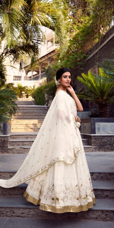 Off White Silver Glosy Sequins Lehenga Choli | Lehenga, Bollywood Lehenga, Creative Lehenga, Designer Lehenga, Embroidered Lehenga, Party Wear Lehenga