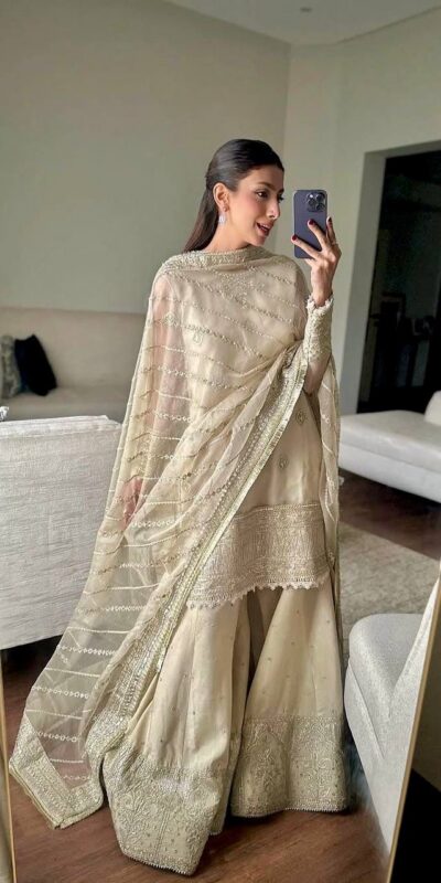 Off White Tabby Organza Embroidery Work Salwar Suit | Jump Suits, Salwar suit, Casual Suits, Creative suits, Designer Suits, Palazzo Suits, Party Wear Suits, Patiala Suits, Straight Suits