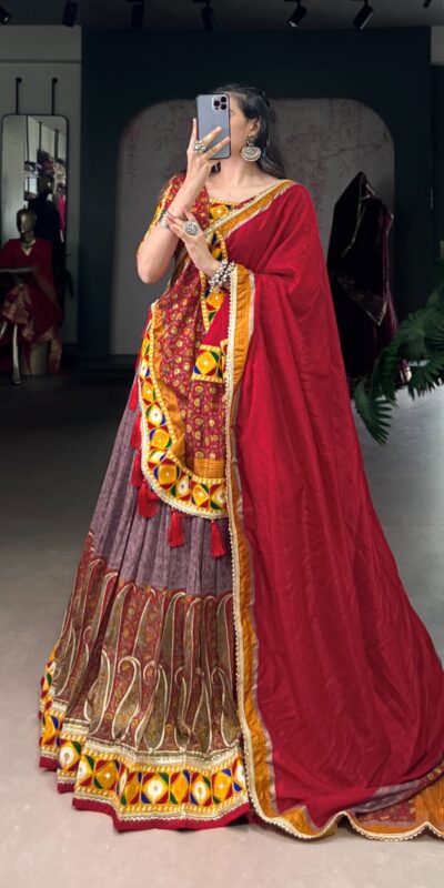Onion Tasar Kashmiri Lehenga Choli | Lehenga, Bollywood Lehenga, Creative Lehenga, Designer Lehenga, Embroidered Lehenga, Party Wear Lehenga