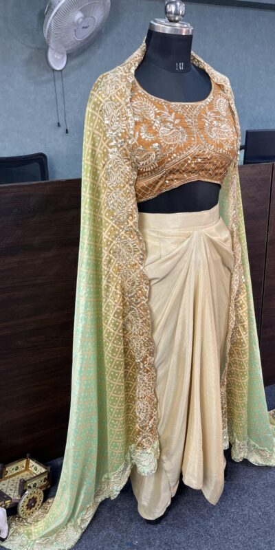 Orange Chinon Silk Embroidery Sequins Work Dhoti Suit | Jump Suits, Salwar suit, Casual Suits, Creative suits, Designer Suits, Palazzo Suits, Party Wear Suits, Patiala Suits, Straight Suits
