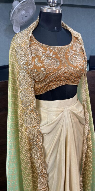 Orange Chinon Silk Embroidery Sequins Work Dhoti Suit | Jump Suits, Salwar suit, Casual Suits, Creative suits, Designer Suits, Palazzo Suits, Party Wear Suits, Patiala Suits, Straight Suits