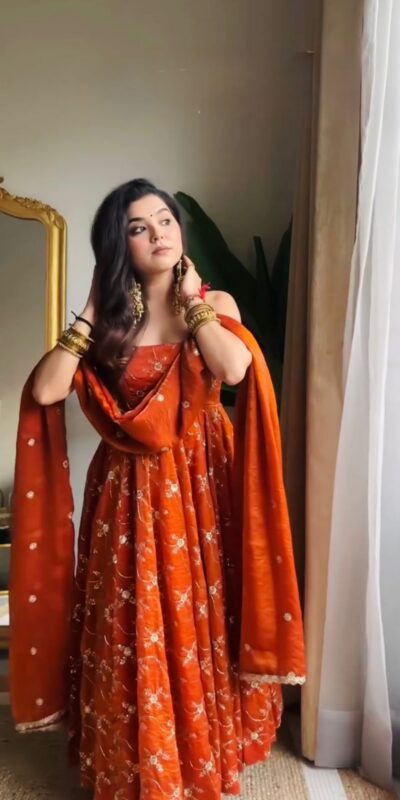 Orange Fandy Silk Sequence Work Salwar Suit | Jump Suits, Salwar suit, Casual Suits, Creative suits, Designer Suits, Palazzo Suits, Party Wear Suits, Patiala Suits, Straight Suits