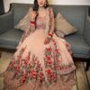 Orange Full Sequins Diamond Work Gown | Gowns, Bollywood Gowns, Creative Gowns, Designer Gowns, Embroidered Gowns, Party Wear Gowns, Party Wear Suits