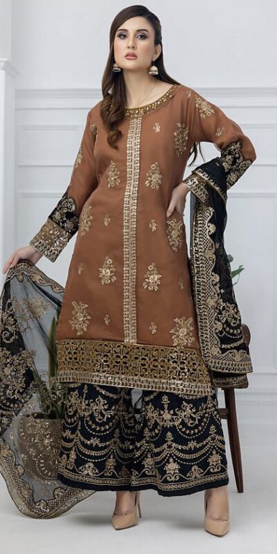Orange Nylon Twil Net Embroidery Work Salwar Suit | Jump Suits, Salwar suit, Casual Suits, Creative suits, Designer Suits, Palazzo Suits, Party Wear Suits, Patiala Suits, Straight Suits
