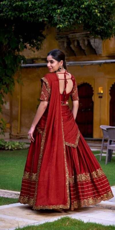 Orange Rangoli Crush With Embroider Lehenga Choli | Lehenga, Bollywood Lehenga, Creative Lehenga, Designer Lehenga, Embroidered Lehenga, Party Wear Lehenga