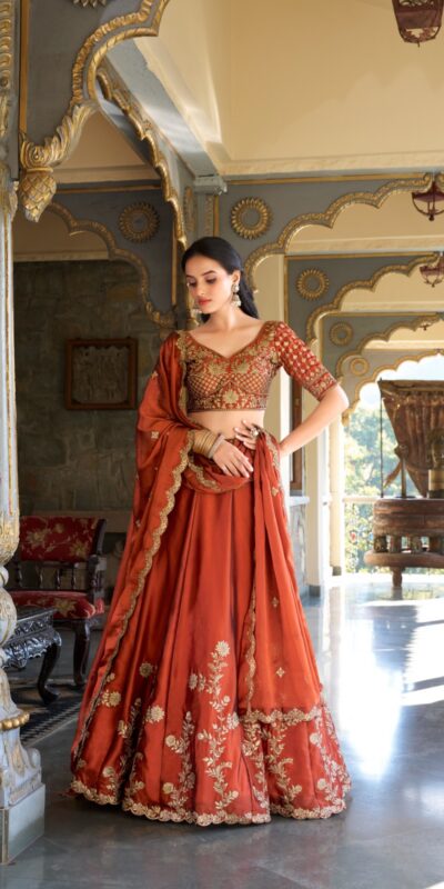 Orange Rangoli Silk Sequins Work Lehenga Choli | Lehenga, Bollywood Lehenga, Creative Lehenga, Designer Lehenga, Embroidered Lehenga, Party Wear Lehenga