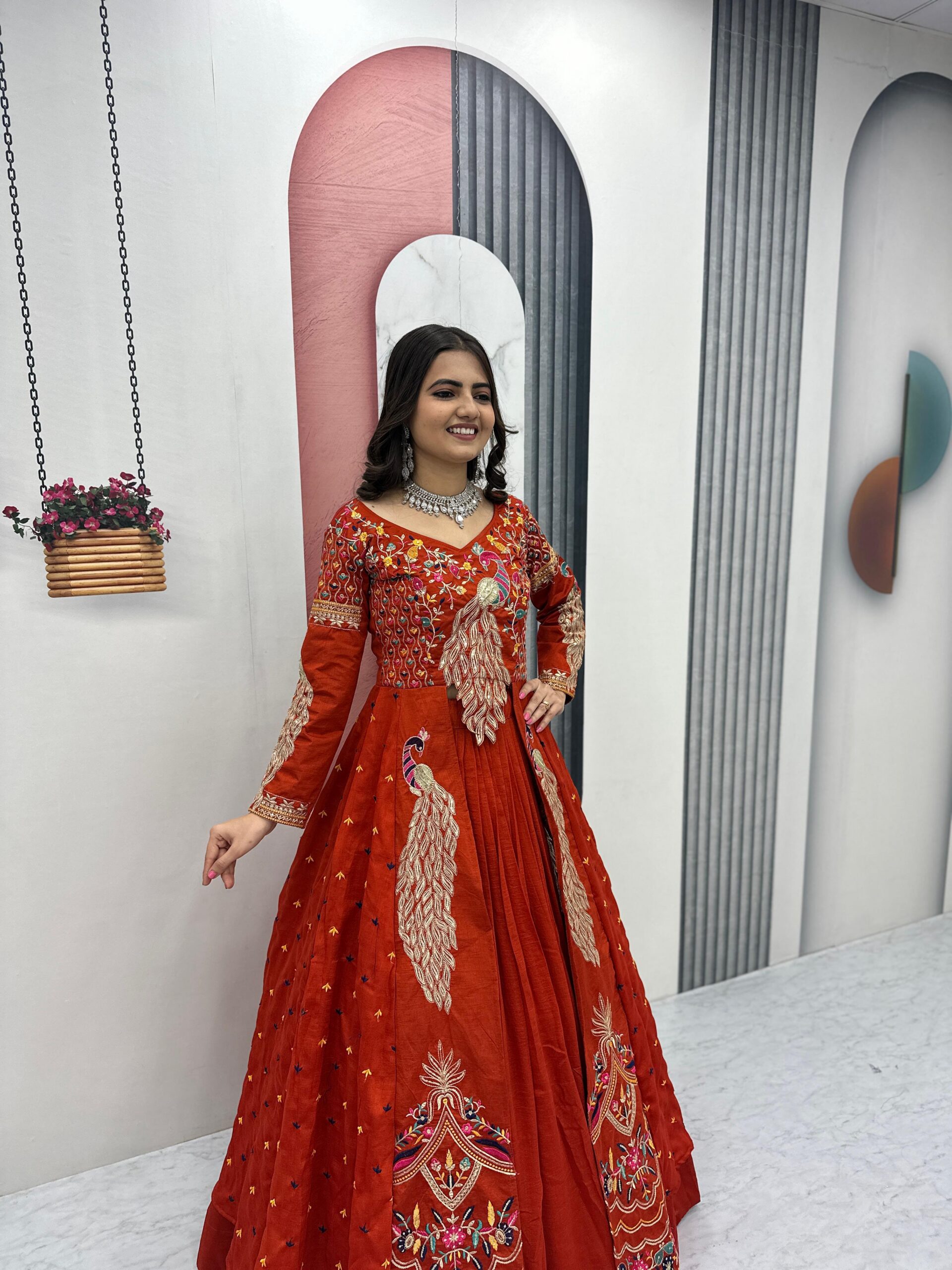Orange Vichitra Sequence Work Lehenga Choli | Lehenga, Bollywood Lehenga, Creative Lehenga, Designer Lehenga, Embroidered Lehenga, Party Wear Lehenga