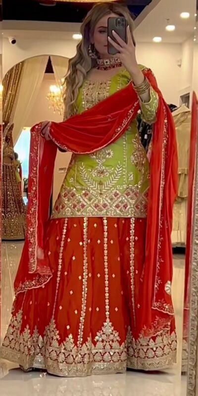 Parrot Green Chinnon Silk Embroidery Work Salwar Suit | Jump Suits, Salwar suit, Casual Suits, Creative suits, Designer Suits, Palazzo Suits, Party Wear Suits, Patiala Suits, Straight Suits