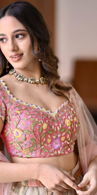 Peach Chinon Silk Embroidery Work Lehenga Choli | Lehenga, Bollywood Lehenga, Creative Lehenga, Designer Lehenga, Embroidered Lehenga, Party Wear Lehenga