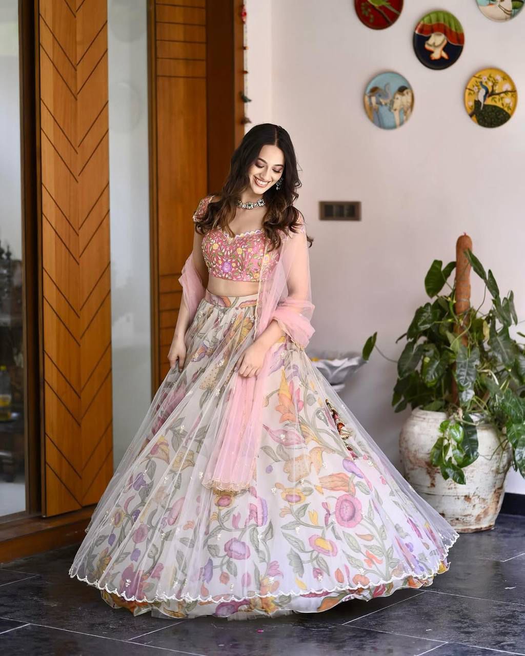 Peach Chinon Silk Embroidery Work Lehenga Choli | Lehenga, Bollywood Lehenga, Creative Lehenga, Designer Lehenga, Embroidered Lehenga, Party Wear Lehenga