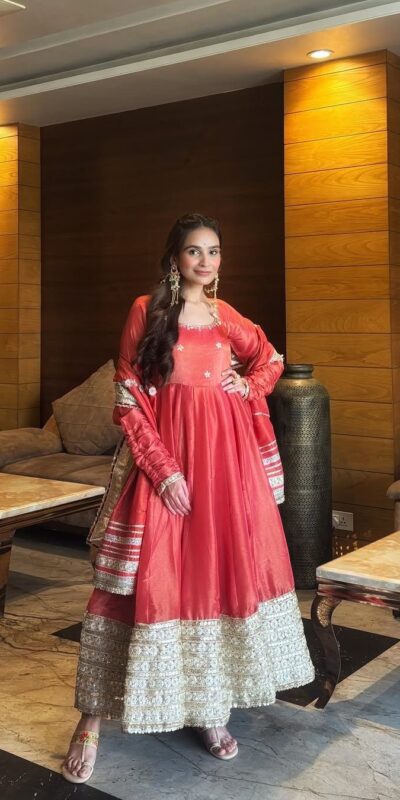 Peach Chinon Silk Lace Work Anakali Suit | Jump Suits, Salwar suit, Casual Suits, Creative suits, Designer Suits, Palazzo Suits, Party Wear Suits, Patiala Suits, Straight Suits