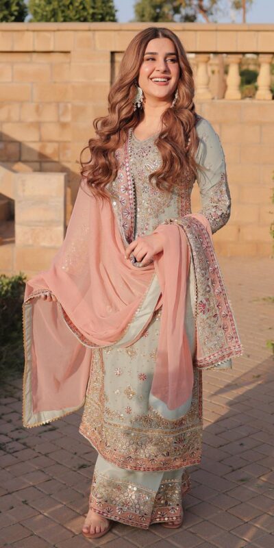 Peach Faux Georgette Lace Embroidery Work Salwar Suit | Jump Suits, Tops & Bottoms, Track Suits, Salwar suit, Casual Suits, Creative suits, Designer Suits, Palazzo Suits, Party Wear Suits, Patiala Suits, Straight Suits, Trendy Wear
