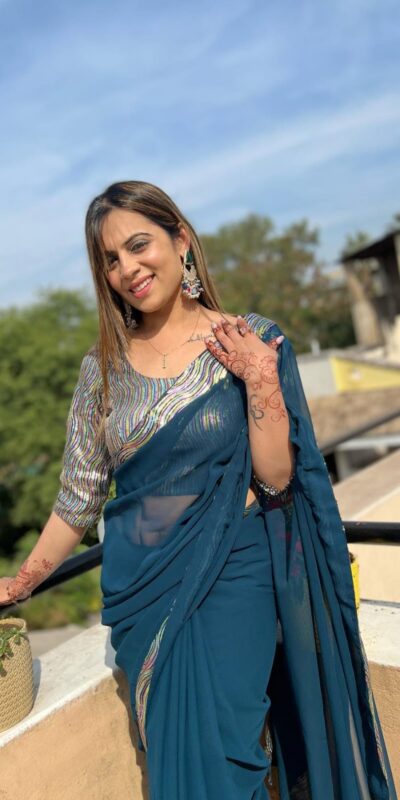 Peacock Blue Georgette Sequence Work Lace With Peiping Saree | Sarees, Bollywood Sarees, Creative Sarees, Designer Sarees, Embroidered Sarees, Ethnic Saree, Modern Digital sarees, Party Wear Sarees