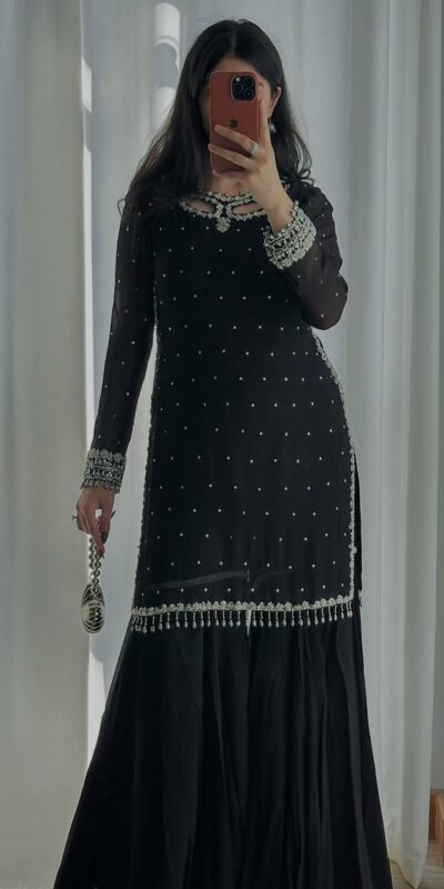 SRK 5353 Black Faux Georgette Salwar Suit Perfect for Wedding, Party, Family Gatherings, Sangeet, Housewarming – . Affordable Price ₹1949. Days | Jump Suits, Salwar suit, Casual Suits, Creative suits, Designer Suits, Palazzo Suits, Party Wear Suits, Patiala Suits, Straight Suits