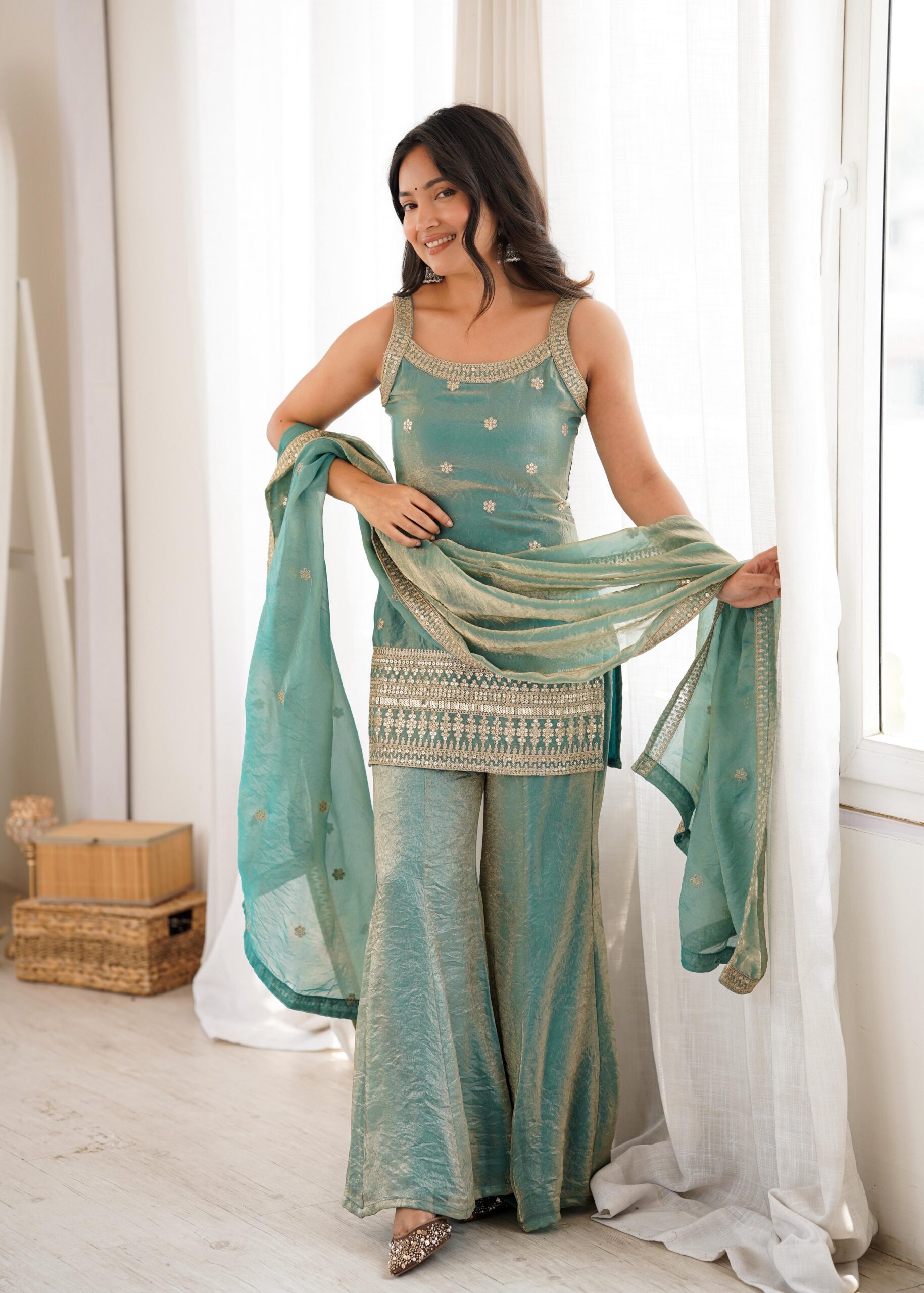 KB 302 Sea Green Fendy Silk Salwar Suit with Mirror Work & Embroidery Work. Best Price ₹2049. Delivery 4-6 Working Days. Shop now. | Jump Suits, Salwar suit, Casual Suits, Creative suits, Designer Suits, Palazzo Suits, Party Wear Suits, Patiala Suits, Straight Suits