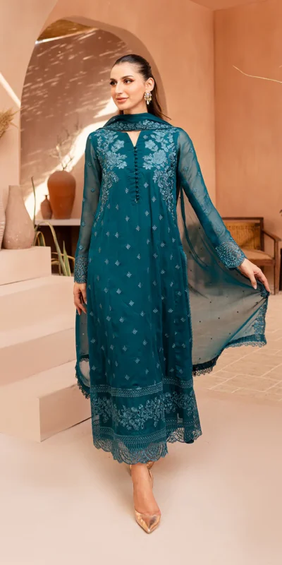 Perfect Teal Faux Georgette Embroider Salwar Suit | Jump Suits, Salwar suit, Casual Suits, Creative suits, Designer Suits, Palazzo Suits, Party Wear Suits, Patiala Suits, Straight Suits