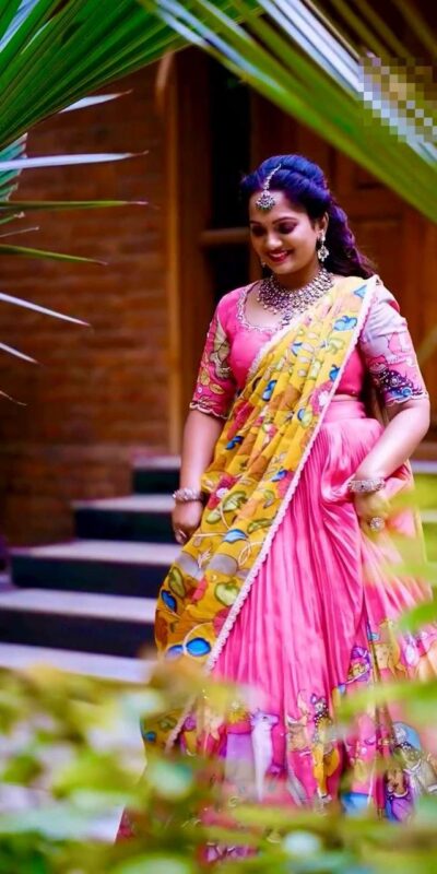Pink Chent Crap Kalamkari Print Lehenga Choli | Lehenga, Bollywood Lehenga, Creative Lehenga, Designer Lehenga, Embroidered Lehenga, Party Wear Lehenga