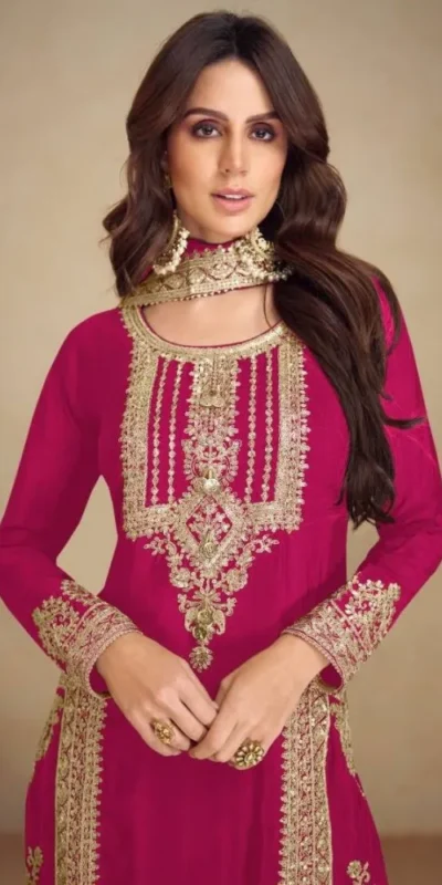 Pink Chinon Multi Embroidery Work Salwar Suit | Jump Suits, Tops & Bottoms, Track Suits, Salwar suit, Casual Suits, Creative suits, Designer Suits, Palazzo Suits, Party Wear Suits, Patiala Suits, Straight Suits, Trendy Wear