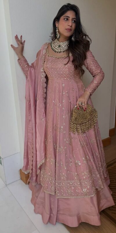 Pink Chinon Silk Lace Embroidery Work Lehenga Choli | Lehenga, Bollywood Lehenga, Creative Lehenga, Designer Lehenga, Embroidered Lehenga, Party Wear Lehenga