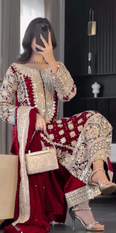 Pink Faux Georgette Embroidery Salwar Suit | Jump Suits, Salwar suit, Casual Suits, Creative suits, Designer Suits, Palazzo Suits, Party Wear Suits, Patiala Suits, Straight Suits