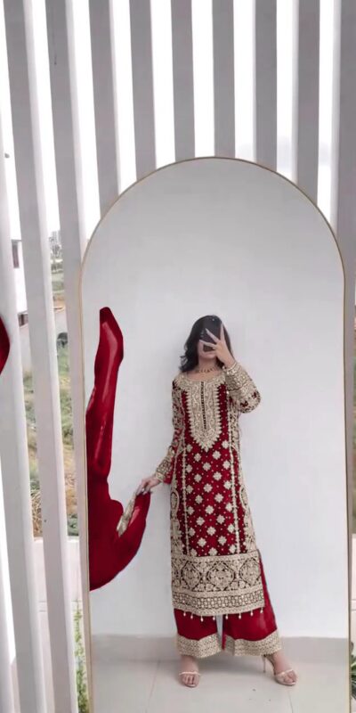 Pink Faux Georgette Embroidery Salwar Suit | Jump Suits, Salwar suit, Casual Suits, Creative suits, Designer Suits, Palazzo Suits, Party Wear Suits, Patiala Suits, Straight Suits