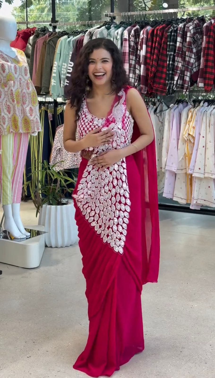 Pink Faux Georgette Embroidery Sequins Work Saree | Sarees, Bollywood Sarees, Creative Sarees, Designer Sarees, Embroidered Sarees, Ethnic Saree, Modern Digital sarees, Party Wear Sarees