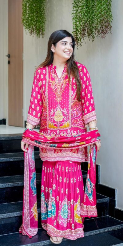 Pink French Crape Mirror Work Salwar Suit | Jump Suits, Salwar suit, Casual Suits, Creative suits, Designer Suits, Palazzo Suits, Party Wear Suits, Patiala Suits, Straight Suits